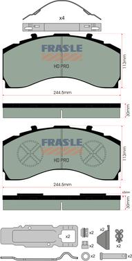 FRAS-LE PD/205-N-K025-HD - Тормозные колодки, дисковые, комплект www.autospares.lv