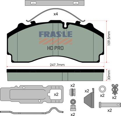 FRAS-LE PD/224-K021-HD - Brake Pad Set, disc brake www.autospares.lv