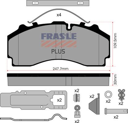 FRAS-LE PD/224-K021-PLUS - Brake Pad Set, disc brake www.autospares.lv