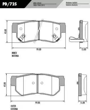 FRAS-LE PD/725 - Тормозные колодки, дисковые, комплект www.autospares.lv