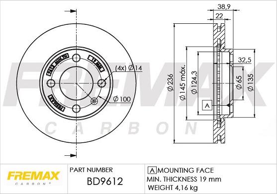 FREMAX BD-9612 - Bremžu diski www.autospares.lv