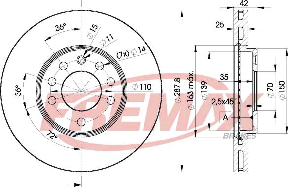 FREMAX BD-9043 - Тормозной диск www.autospares.lv