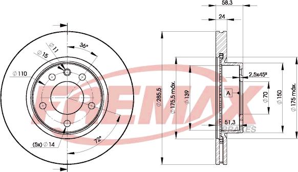 FREMAX BD-9054 - Bremžu diski www.autospares.lv