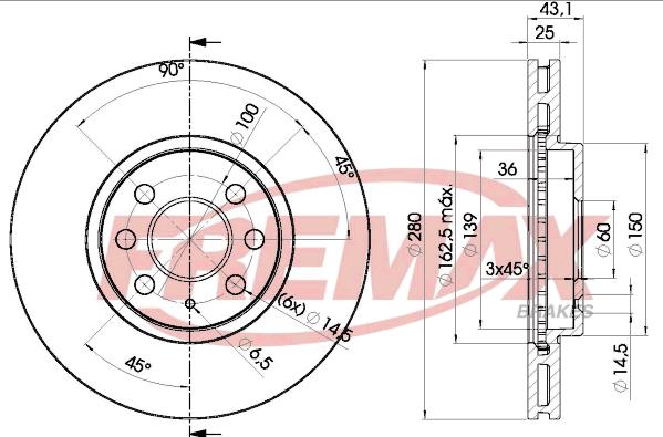 FREMAX BD-9007 - Тормозной диск www.autospares.lv