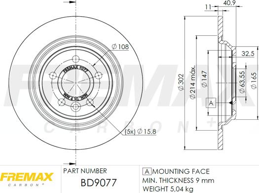 FREMAX BD-9077 - Bremžu diski www.autospares.lv