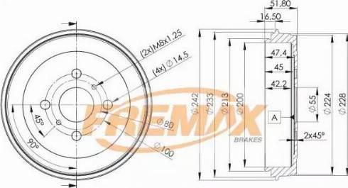 FREMAX BD-4445 - Bremžu trumulis www.autospares.lv