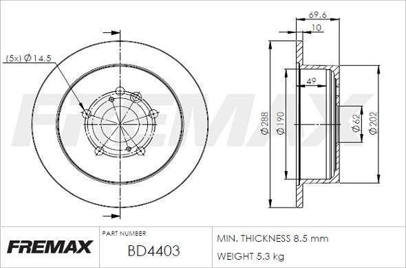 FREMAX BD-4403 - Bremžu diski www.autospares.lv