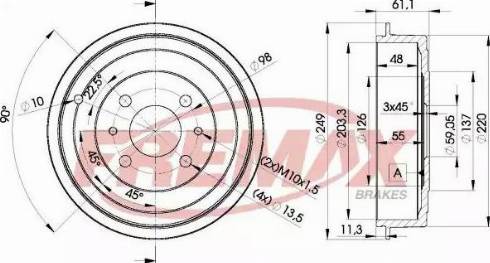 FREMAX BD-4593 - Bremžu trumulis www.autospares.lv