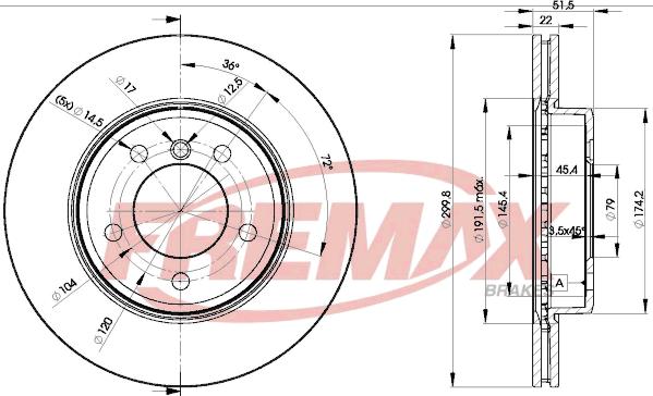 FREMAX BD-4539 - Тормозной диск www.autospares.lv