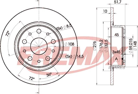 FREMAX BD-4646 - Bremžu diski www.autospares.lv