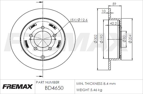 FREMAX BD-4650 - Bremžu diski www.autospares.lv