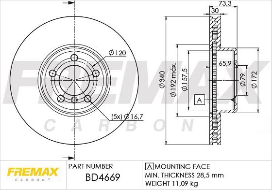 FREMAX BD-4669 - Bremžu diski www.autospares.lv