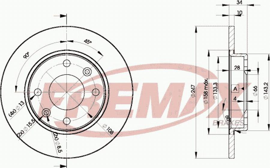 FREMAX BD-4689e - Bremžu diski www.autospares.lv