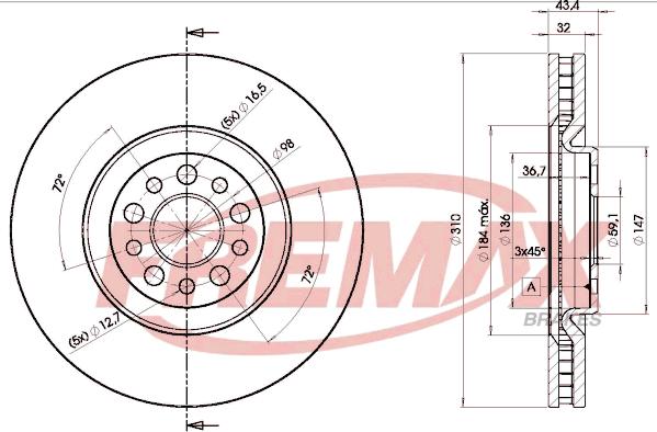 FREMAX BD-4684 - Bremžu diski autospares.lv