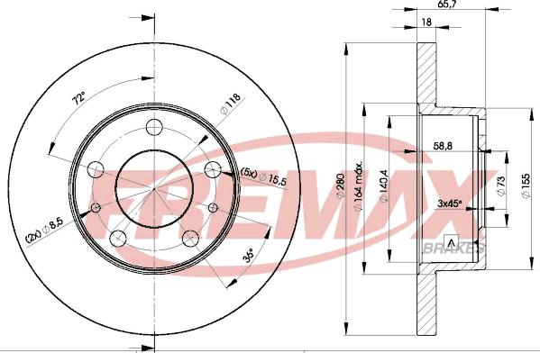 FREMAX BD-4680 - Bremžu diski www.autospares.lv