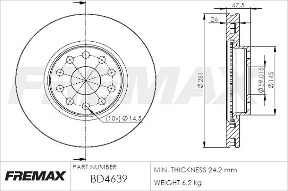 FREMAX BD-4639 - Bremžu diski autospares.lv