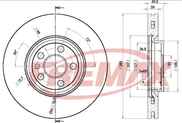 FREMAX BD-4678 - Bremžu diski www.autospares.lv