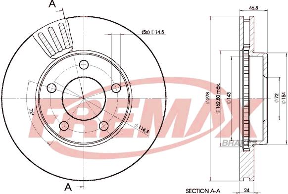 FREMAX BD-4093 - Bremžu diski www.autospares.lv