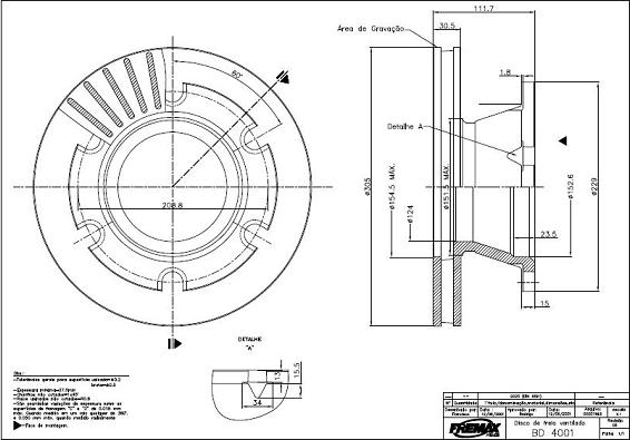 FREMAX BD-4001 - Bremžu diski www.autospares.lv