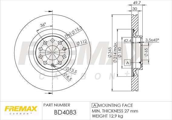 FREMAX BD-4083 - Bremžu diski autospares.lv