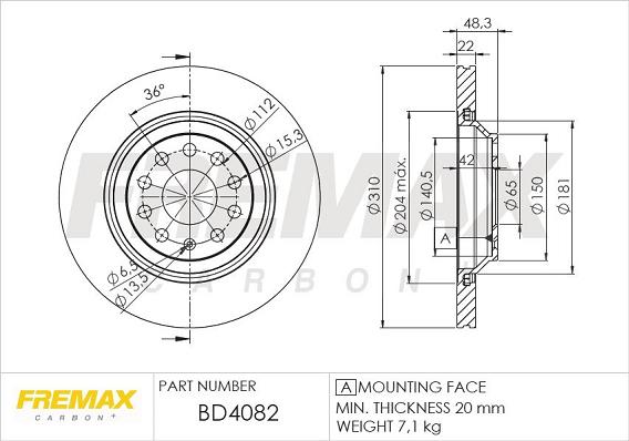 FREMAX BD-4082 - Bremžu diski www.autospares.lv