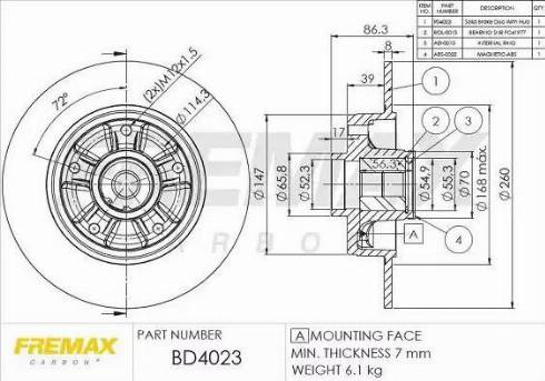 FREMAX BD-4023 - Bremžu diski www.autospares.lv