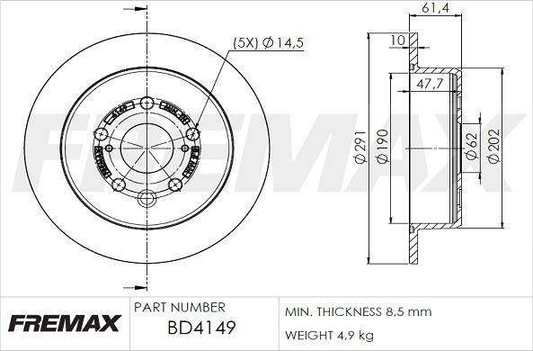 FREMAX BD-4149 - Bremžu diski www.autospares.lv