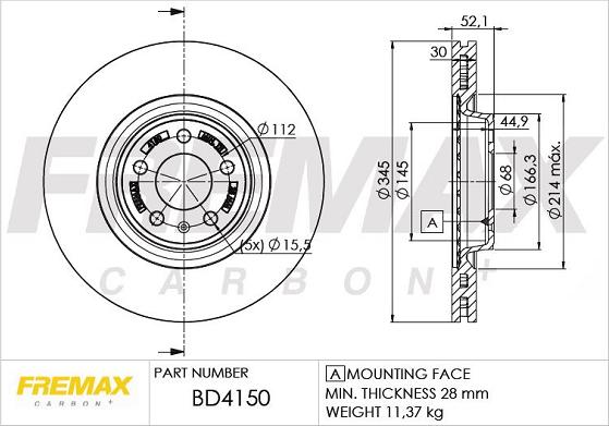 FREMAX BD-4150 - Bremžu diski www.autospares.lv