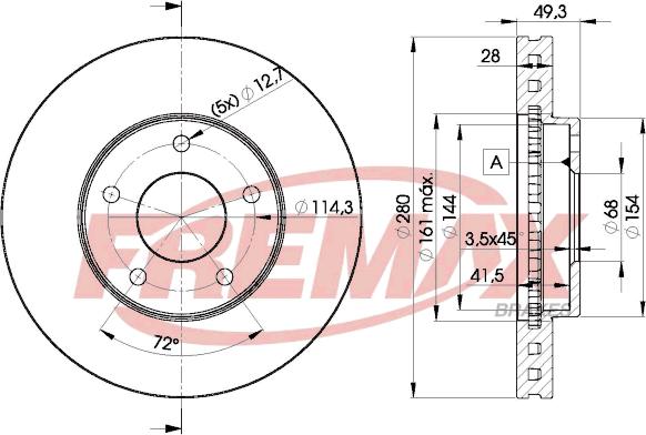 FREMAX BD-4107 - Bremžu diski www.autospares.lv