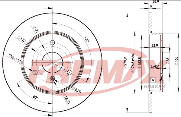 FREMAX BD-4341 - Bremžu diski www.autospares.lv