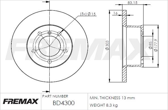 FREMAX BD-4300 - Bremžu diski www.autospares.lv