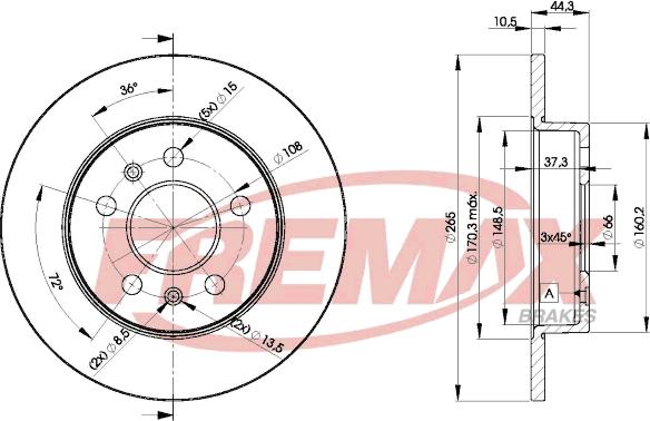 FREMAX BD-4296 - Тормозной диск www.autospares.lv