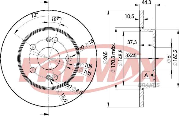 FREMAX BD-4297 - Тормозной диск www.autospares.lv