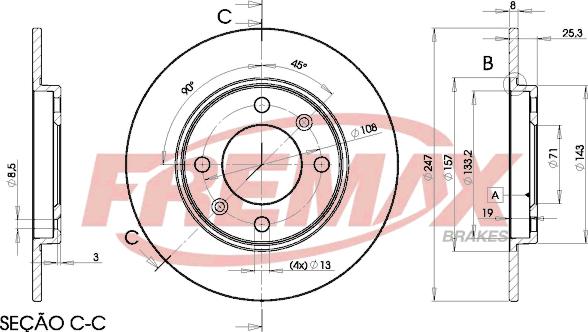 FREMAX BD-4247 - Bremžu diski autospares.lv