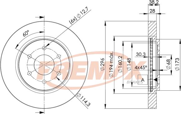 FREMAX BD-4200 - Bremžu diski www.autospares.lv