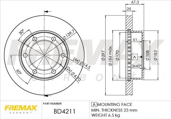 FREMAX BD-4211 - Bremžu diski www.autospares.lv