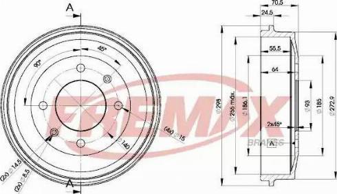 FREMAX BD-4217 - Bremžu trumulis www.autospares.lv