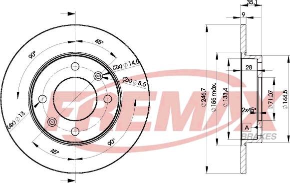 FREMAX BD-4746 - Brake Disc www.autospares.lv