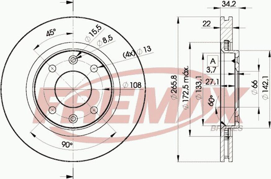 FREMAX BD-4750e - Bremžu diski autospares.lv