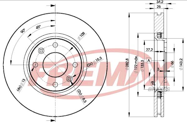 FREMAX BD-4752 - Bremžu diski autospares.lv