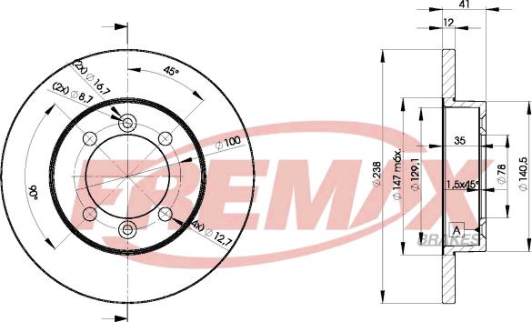 FREMAX BD-4706 - Bremžu diski www.autospares.lv