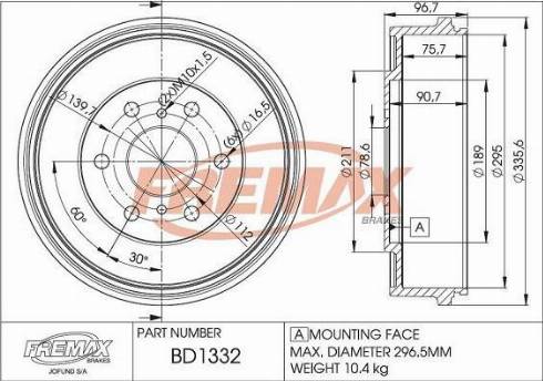 FREMAX BD-4729-KT - Bremžu trumulis www.autospares.lv