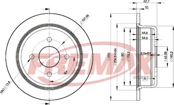 FREMAX BD-5951 - Bremžu diski www.autospares.lv