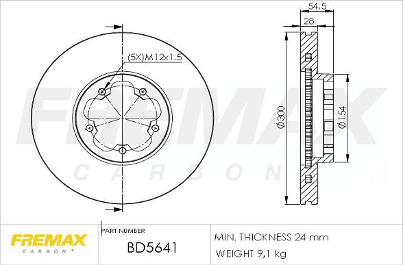 FREMAX BD-5641 - Bremžu diski www.autospares.lv