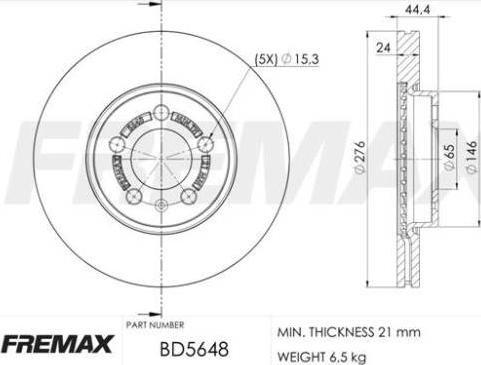 FREMAX BD-5648 - Bremžu diski autospares.lv