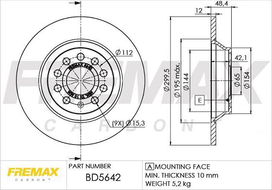 FREMAX BD-5642 - Тормозной диск www.autospares.lv