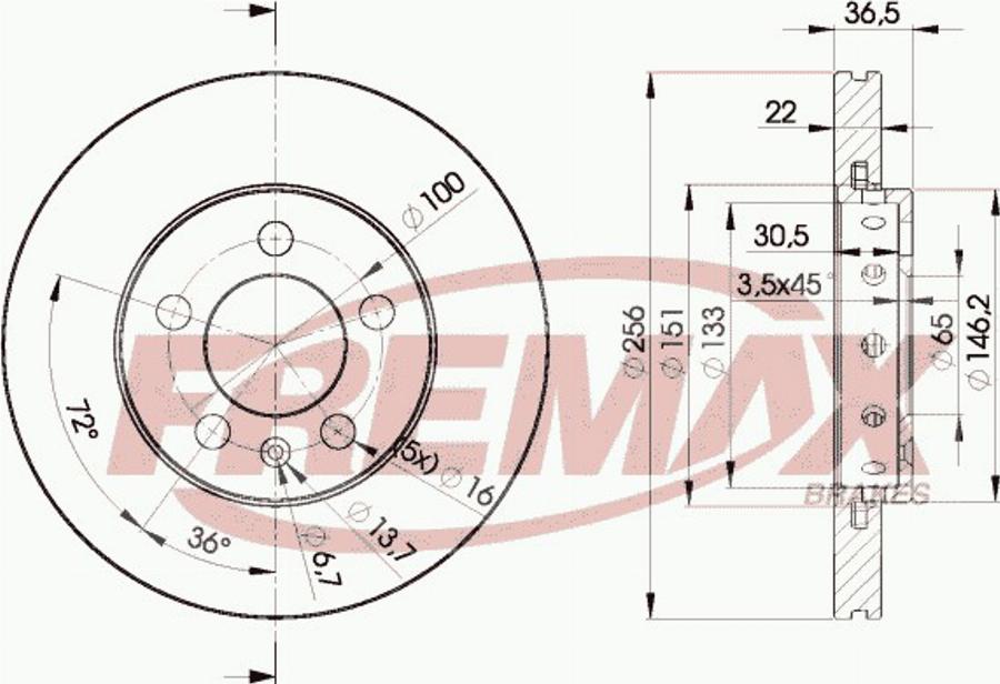 FREMAX BD-5602E - Bremžu diski www.autospares.lv