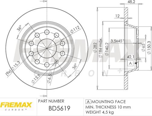 FREMAX BD-5619 - Bremžu diski autospares.lv