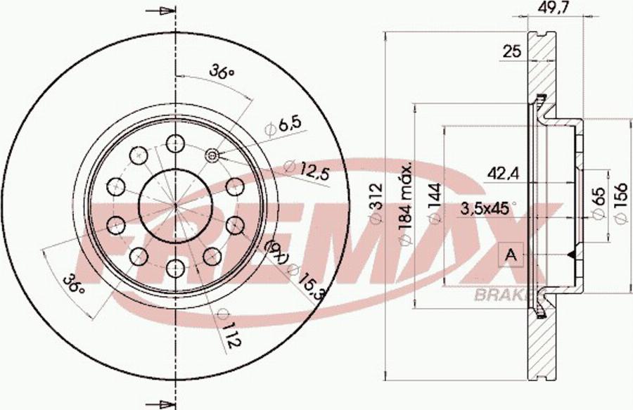 FREMAX BD-5618e - Bremžu diski www.autospares.lv