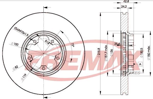 FREMAX BD-5612 - Bremžu diski autospares.lv